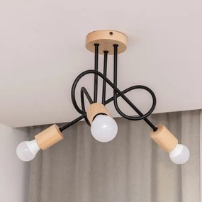 Plafoniera OXFORD 3xE27/15W/230V pino/nero