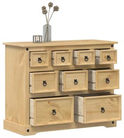 Cassettiera Corona 101x45x82 Cm İn Legno Massello Di Pino /
