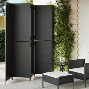 Divisorio Per Ambienti A 5 Pannelli Nero İn Polyrattan /