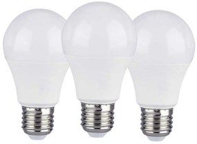 3 PZ Lampada Led E27 A60 9W Bianco Freddo 6400K Bulbo Sfera 806 Lumen SKU-7242