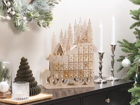 Calendario avvento LED legno chiaro IMPALA Beliani