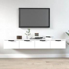 Mobili Pensili 2 Pz Bianchi 68x30x20 Cm Legno Multistrato /