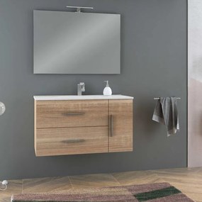 Mobile sottolavabo e lavabo Master rovere bruge L 100 x H 55 x P 46 cm 1 vasca, 1 anta 2 cassetti