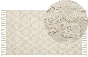 Tappeto cotone beige chiaro 80 x 150 cm AKSARAY Beliani