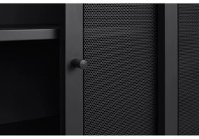 Armadietto nero in metallo con ante scorrevoli 90x140x40 cm Veep – Unique Furniture