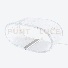 Lampada grande future in cristallo acrilico trasparente e argento l...