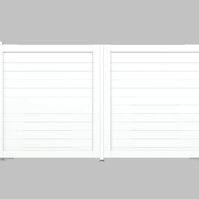 Cancello automatico battente Maia120 ALBA Close in alluminio bianco, apertura centrale, L 300 x H 160 cm