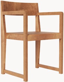 Sedia con braccioli in legno di betulla 01