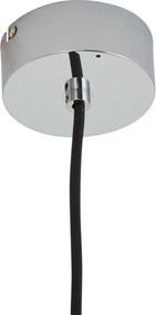 Lampada a sospensione Art Déco cromo con vetro a coste IP44 - Walcott