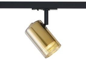 Faretto moderno oro con vetro ambrato per sistema di illuminazione a binario monofase - Iconic Lloyd