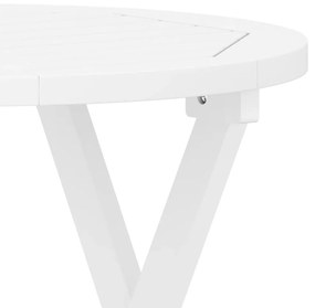 Tavolo da giardino pieghevole bianco Ø 46 cm massello di acacia