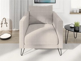 Poltrona marrone chiaro con rivestimento in ciniglia Freya – Ropez