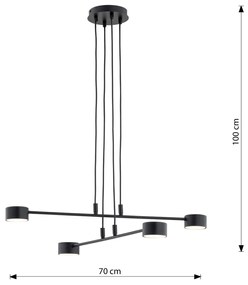 Lampadario a Sospensione in Acciaio GX53 MODUS 4 Nero 4xGX53