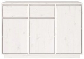 Credenza bianca 110x34x75 cm in legno massello di pino