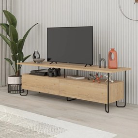 Tavolo TV in rovere di colore naturale 150x45 cm Dilly - Marckeric