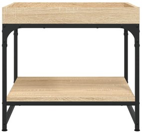 Tavolino salotto rovere sonoma 49,5x49,5x45cm legno multistrato