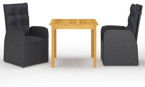 Set Mobili Da Pranzo Per Giardino 5 Pz Nero /