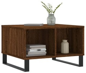 Tavolino da salotto rovere marrone 60x50x36,5 cm in multistrato