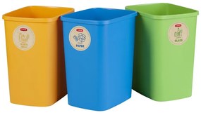 Set di 3 contenitori per raccolta differenziata, 25 l Eco - Curver