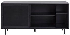 Cassettiera nera in metallo con ante scorrevoli 160x75x46 cm Veep – Unique Furniture