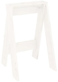 Sgabelli 2 pz bianchi 40x40x60 cm in legno massello di pino