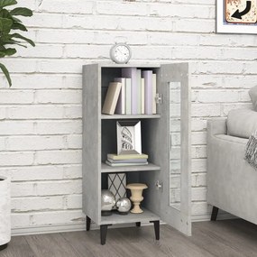 Credenza grigio cemento 34,5x34x90 cm in legno multistrato