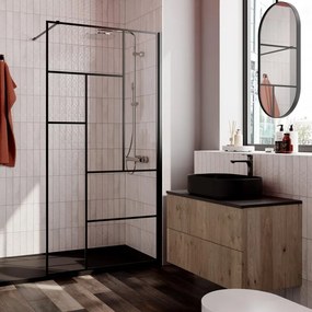 Mobile da bagno sospeso sotto lavabo Opera L 89.5 x H 50 x P 45.5 cm noce cannettato, 2 cassetti