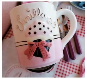 Tazza Mug Cupcake - Ceramica - Decoro in rilievo e dettagli oro Rosa