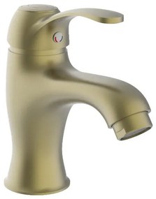 Rubinetto per lavabo a canna bassa Distri bronzo anticato lucido H 16 cm