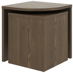 Set di tavolini da salotto in marrone scuro in pino massiccio 2 pz Combine – Karup Design