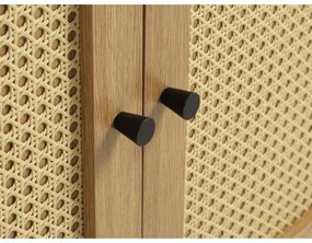 Cassettiera bassa effetto rovere colore naturale 140x80 cm Pensacola - Unique Furniture