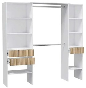 Armadio guardaroba Ethna 3 cassetti + ripiani 190x40x187h