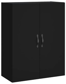 Credenza nera 69,5x34x180 cm in legno multistrato