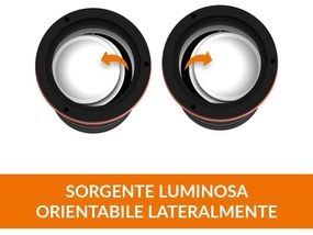 Faro Carrabile GU10 IP67 Orientabile INOX 304 Doppio Pressacavo - Antracite