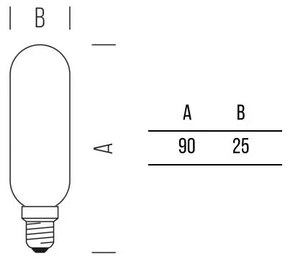 Tubolare T25 Stick 470lm 4,5W E14 WW