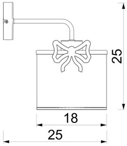 Applique per bambini SWEET 1xE27/15W/230V bianco/rosa/bow