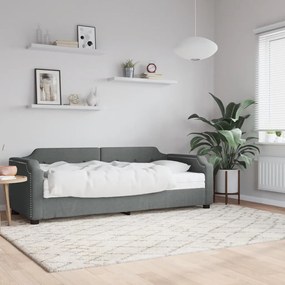 Divano Letto Con Materasso Grigio Scuro 80x200 Cm İn Tessuto /
