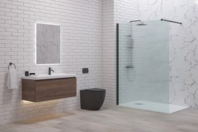 Doccia walk in 120 con profilo nero e vetro scanalato fluted | KW-100BFL - KAMALU
