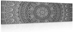 Stampa su tela – Mandala disegnata a mano in bianco e nero