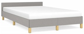 Giroletto Senza Materasso Grigio Chiaro 120x190 Cm İn Tessuto /