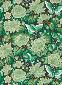 Sanderson Tapete Amara Butterfly - Emerald/ Ink Black