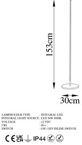 Lampada da terra a LED in oro (altezza 153 cm) Only - Opviq lights