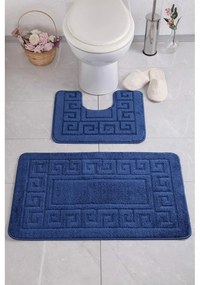 Tappetini da bagno per WC blu scuro in set da 2 pezzi Flora - Foutastic