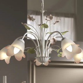 ONLI - Lampadario a sospensione con catena BOTTON DORO 5xE14/6W/230V