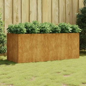 Fioriera Rialzata Da Giardino 200x80x80 Cm İn Acciaio Corten /