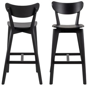 Sgabelli da bar in legno di gomma nera in set da 2 105 cm Roxby - Actona