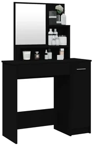 Toeletta con specchio nero 86,5x35x136 cm