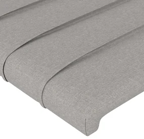 Testiera ad orecchio grigio chiaro 147x16x118/128 cm in tessuto