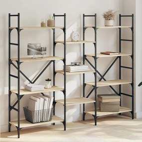 Libreria rovere sonoma 160x28,5x136,5 cm in legno multistrato