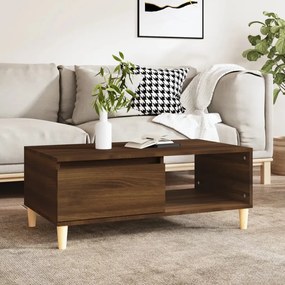 Tavolino Da Salotto Rovere Marrone 90x50x36,5 Cm İn Multistrato /